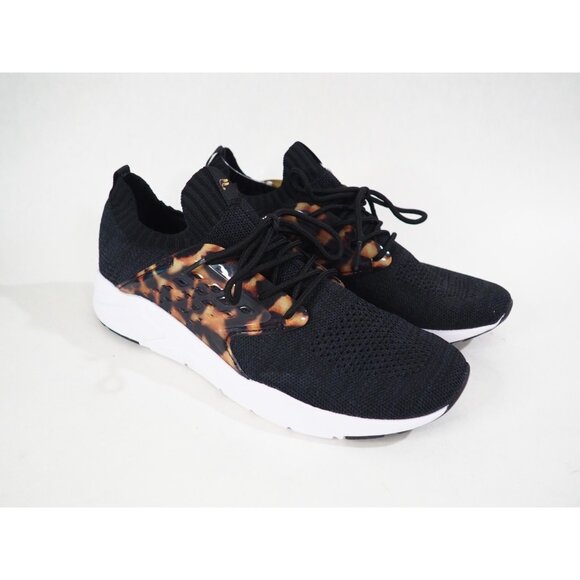 Fabletics Zuma 7 Black Cheetah Athletic Running Lace-Up Sneakers, Size 9.5 (US) - Picture 1 of 12